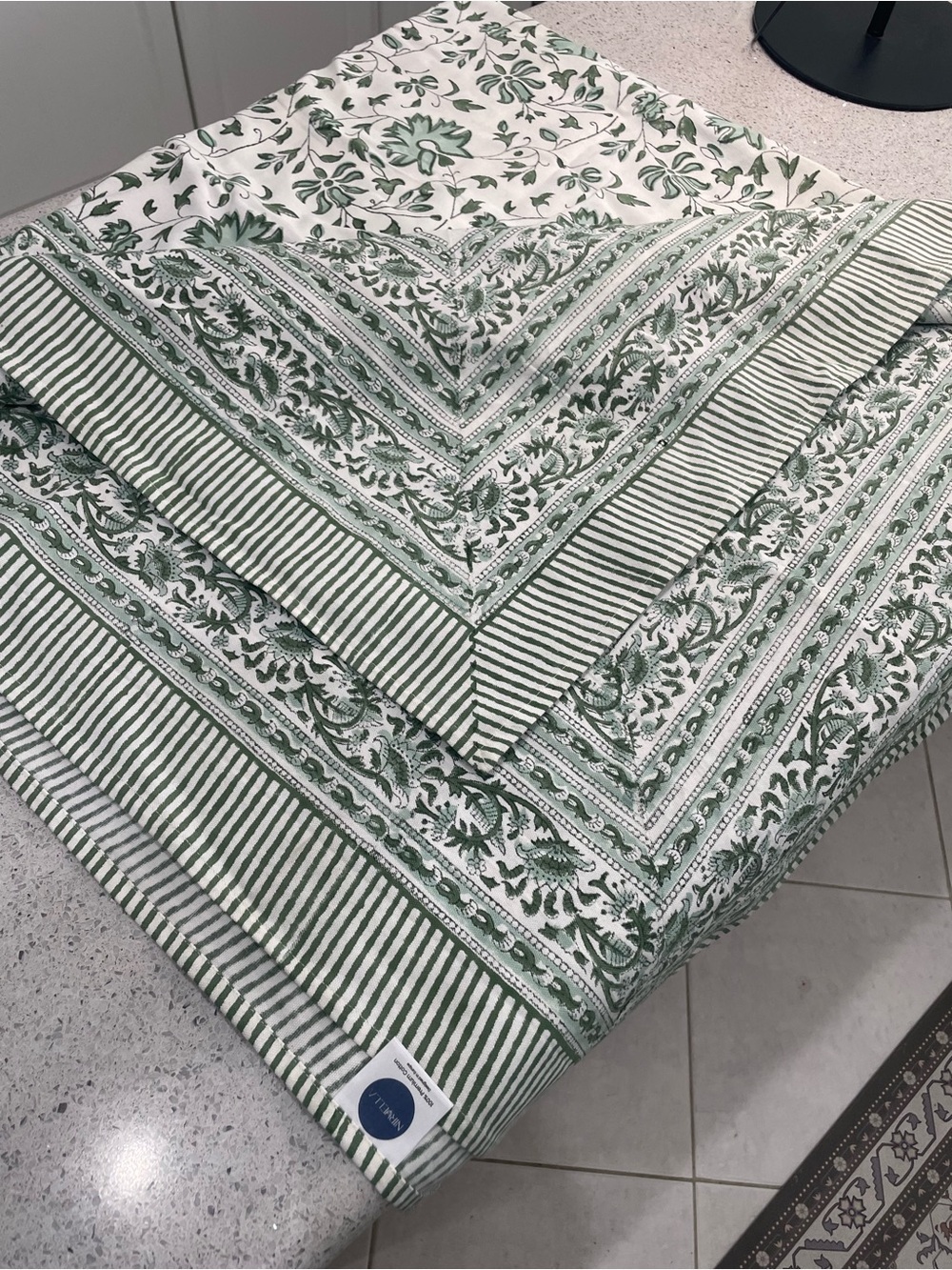 Nirvella Green Floral Table Linen - Timeless Luxury - Picture 3 of 3